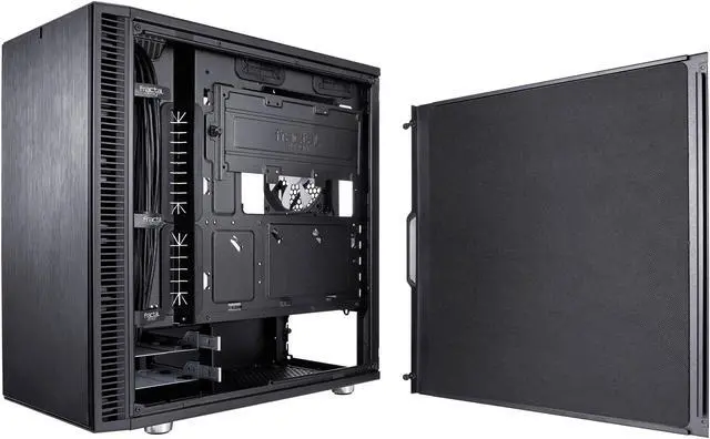 Alt view image 12 of 20 - Fractal Design Define Mini C TG Black Tempered Glass Window Silent Compact Micro ATX Mini Tower Computer Case