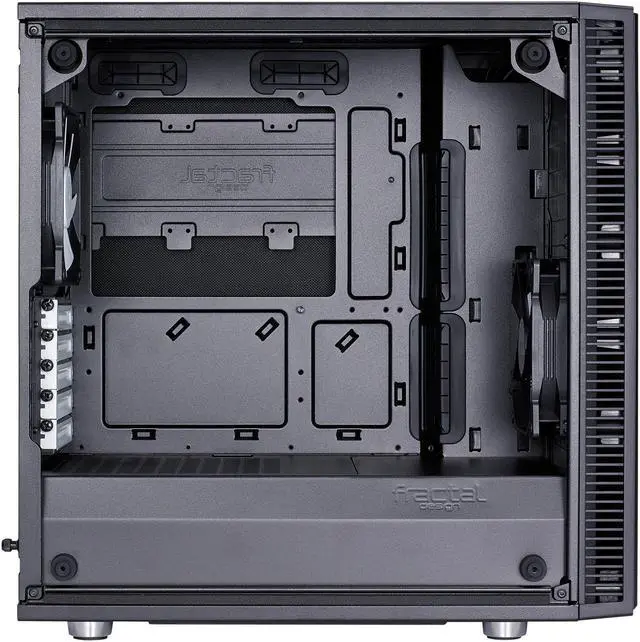 Alt view image 13 of 20 - Fractal Design Define Mini C TG Black Tempered Glass Window Silent Compact Micro ATX Mini Tower Computer Case