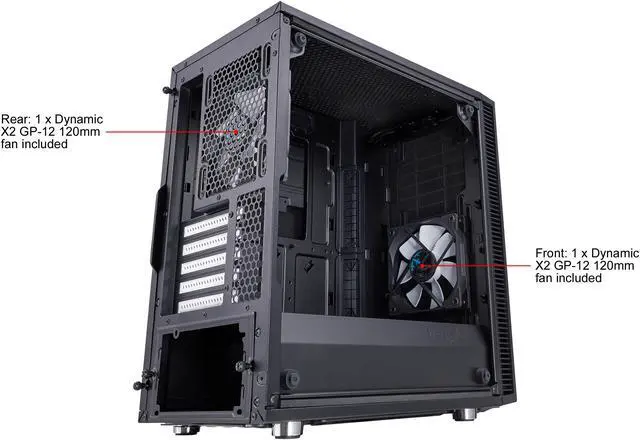 Alt view image 5 of 20 - Fractal Design Define Mini C TG Black Tempered Glass Window Silent Compact Micro ATX Mini Tower Computer Case