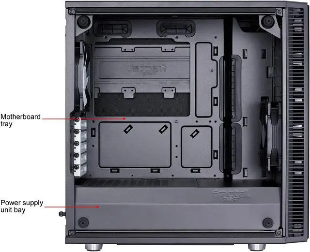 Alt view image 14 of 20 - Fractal Design Define Mini C TG Black Tempered Glass Window Silent Compact Micro ATX Mini Tower Computer Case
