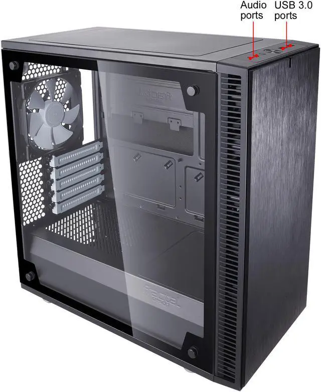 Alt view image 8 of 20 - Fractal Design Define Mini C TG Black Tempered Glass Window Silent Compact Micro ATX Mini Tower Computer Case