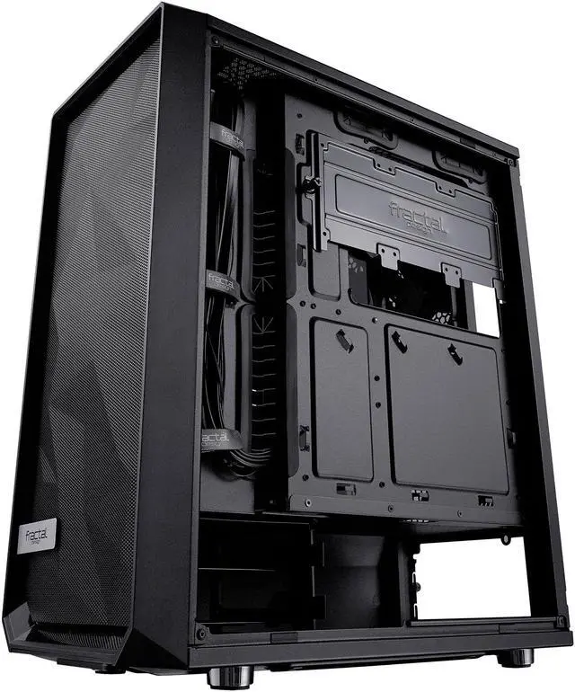 Alt view image 6 of 20 - Fractal Design Meshify C Black ATX High-Airflow Compact Dark Tint Tempered Glass Window Mid Tower Computer Case