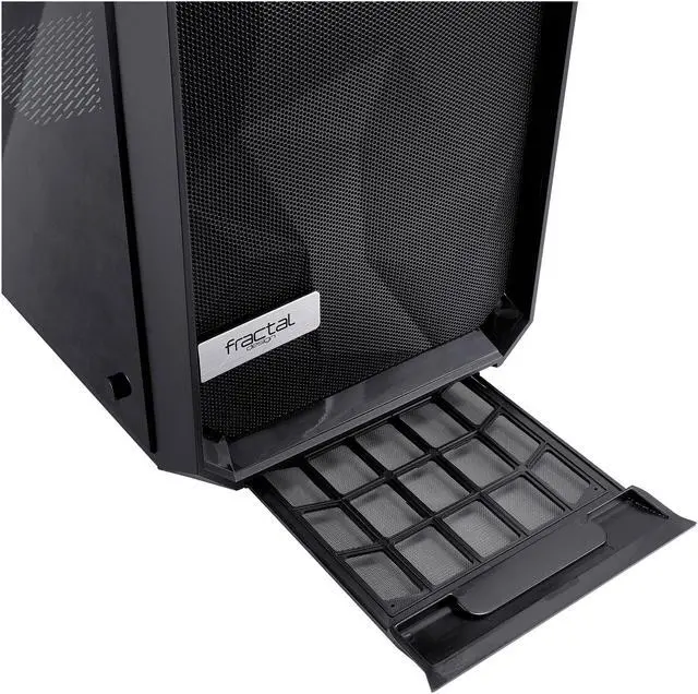 Alt view image 11 of 20 - Fractal Design Meshify C Black ATX High-Airflow Compact Dark Tint Tempered Glass Window Mid Tower Computer Case