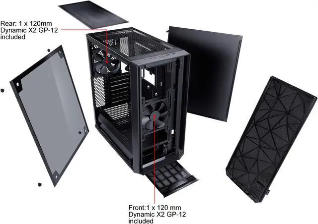 Alt view image 19 of 20 - Fractal Design Meshify C Black ATX High-Airflow Compact Dark Tint Tempered Glass Window Mid Tower Computer Case