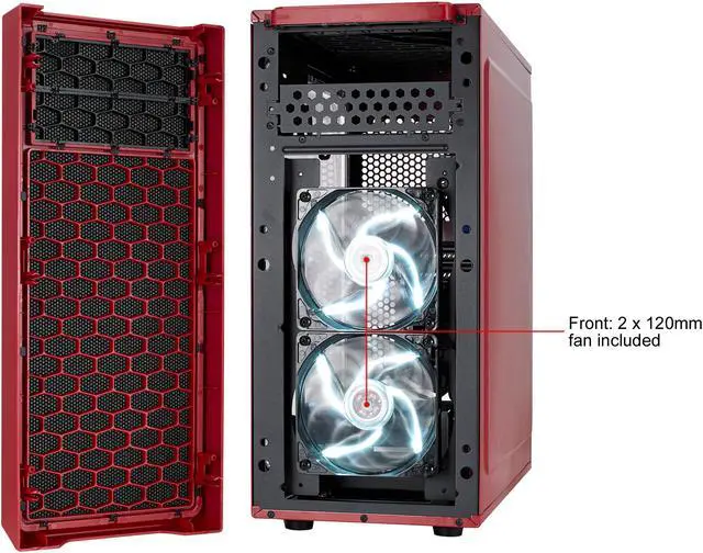 Alt view image 6 of 19 - Fractal Design Focus G Mystic Red ATX Mid Tower Computer Case