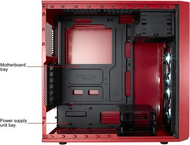 Alt view image 9 of 19 - Fractal Design Focus G Mystic Red ATX Mid Tower Computer Case