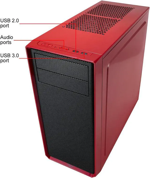 Alt view image 12 of 19 - Fractal Design Focus G Mystic Red ATX Mid Tower Computer Case