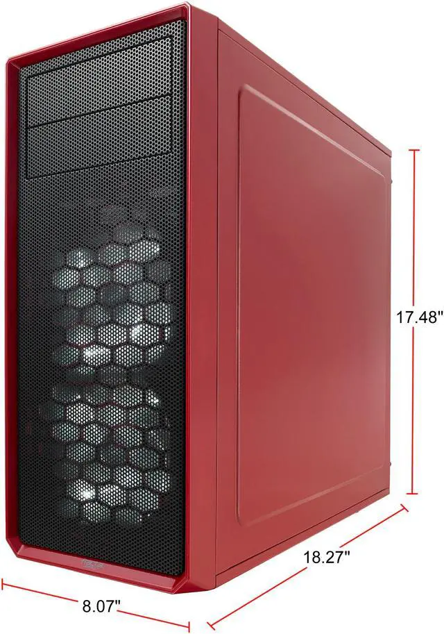 Alt view image 4 of 19 - Fractal Design Focus G Mystic Red ATX Mid Tower Computer Case