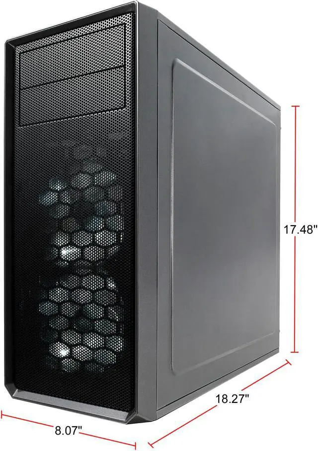 Alt view image 4 of 19 - Fractal Design Focus G Gunmetal Gray ATX Mid Tower Computer Case