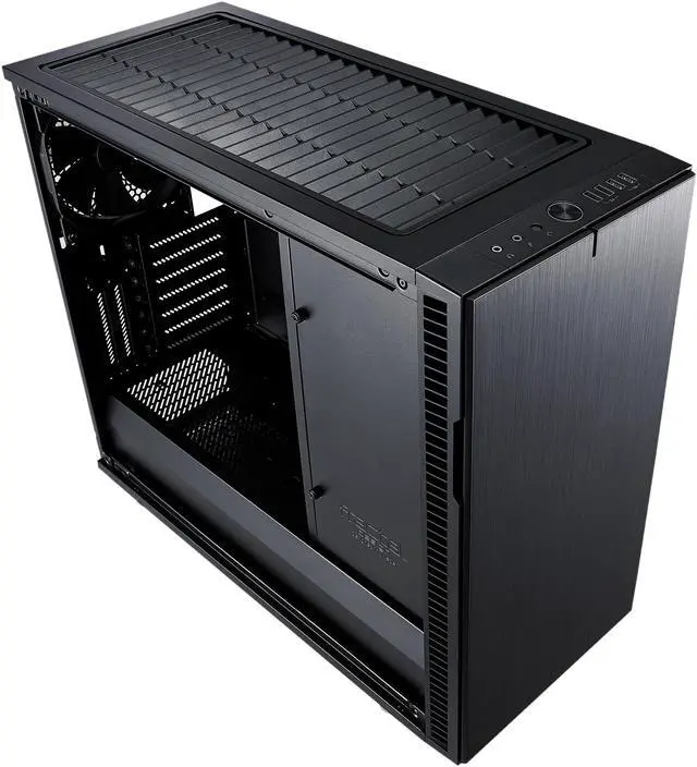 Alt view image 7 of 20 - Fractal Design Define R6 Blackout Brushed Aluminum/Steel ATX Silent Modular Tempered Glass Window Mid Tower Computer Case