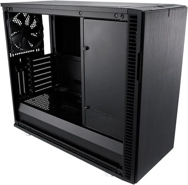 Alt view image 3 of 20 - Fractal Design Define R6 Blackout Brushed Aluminum/Steel ATX Silent Modular Tempered Glass Window Mid Tower Computer Case