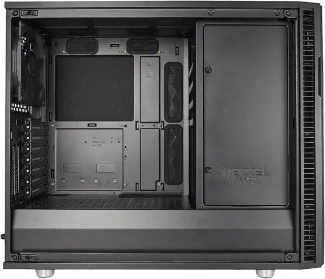 Alt view image 10 of 20 - Fractal Design Define R6 Blackout Brushed Aluminum/Steel ATX Silent Modular Tempered Glass Window Mid Tower Computer Case
