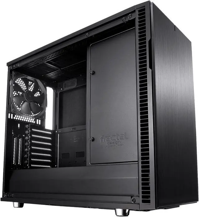Alt view image 2 of 20 - Fractal Design Define R6 Blackout Brushed Aluminum/Steel ATX Silent Modular Tempered Glass Window Mid Tower Computer Case