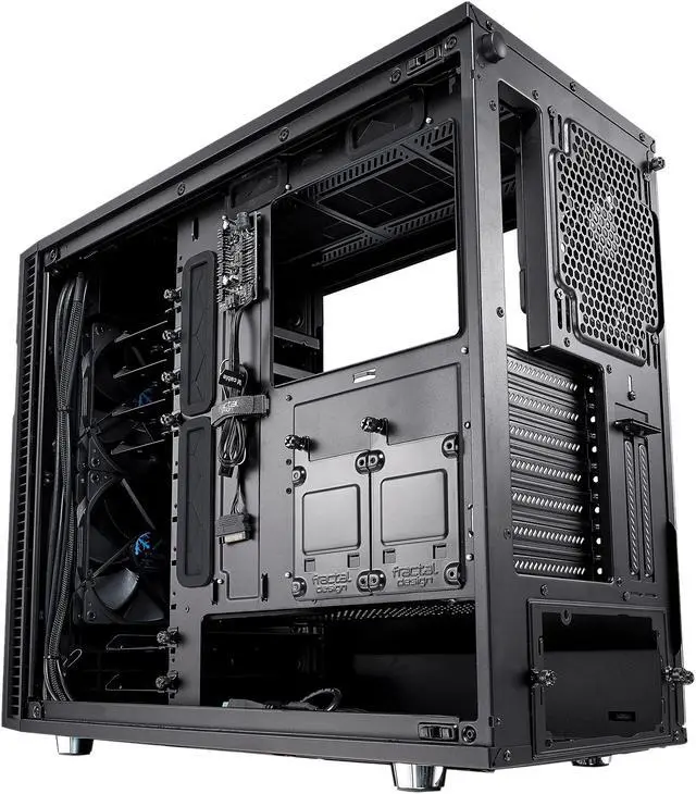 Alt view image 19 of 20 - Fractal Design Define R6 Blackout Brushed Aluminum/Steel ATX Silent Modular Tempered Glass Window Mid Tower Computer Case