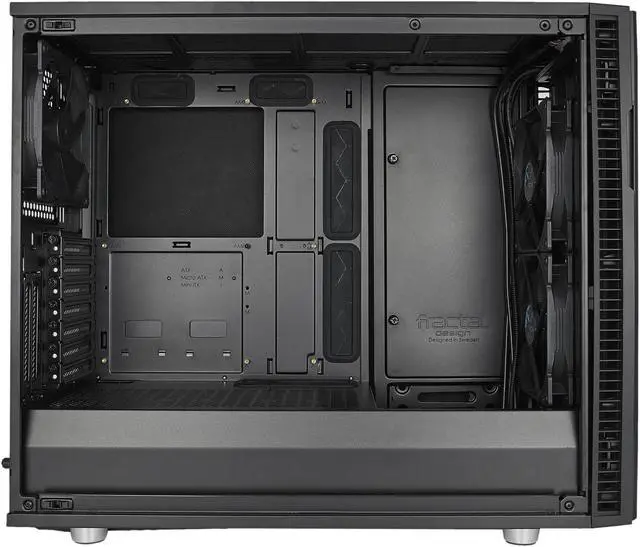 Alt view image 12 of 20 - Fractal Design Define R6 Blackout Brushed Aluminum/Steel ATX Silent Modular Tempered Glass Window Mid Tower Computer Case