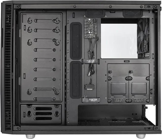 Alt view image 13 of 20 - Fractal Design Define R6 Blackout Brushed Aluminum/Steel ATX Silent Modular Tempered Glass Window Mid Tower Computer Case