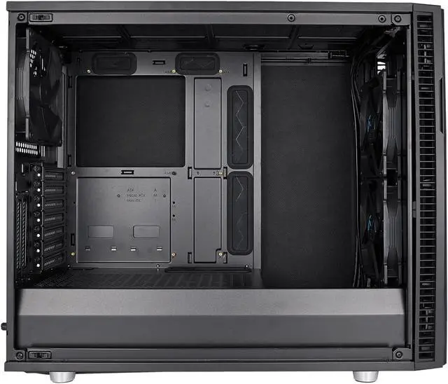 Alt view image 14 of 20 - Fractal Design Define R6 Blackout Brushed Aluminum/Steel ATX Silent Modular Tempered Glass Window Mid Tower Computer Case