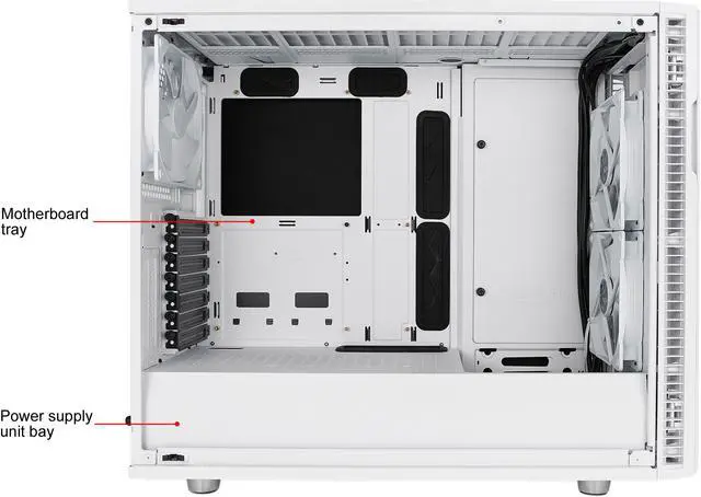 Alt view image 16 of 20 - Fractal Design Define R6 White Brushed Aluminum/Steel ATX Silent Modular Mid Tower Computer Case