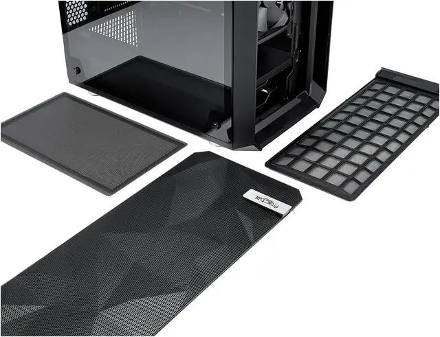 Alt view image 15 of 20 - Fractal Design Meshify C Black ATX High-Airflow Compact Light Tint Tempered Glass Mid Tower Computer Case