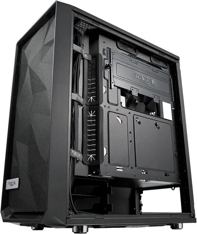 Alt view image 6 of 20 - Fractal Design Meshify C Black ATX High-Airflow Compact Light Tint Tempered Glass Mid Tower Computer Case
