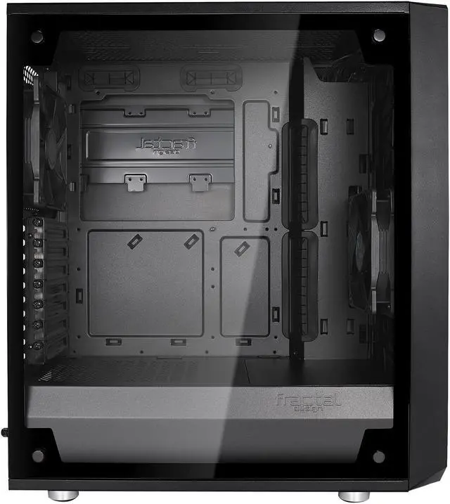 Alt view image 7 of 20 - Fractal Design Meshify C Black ATX High-Airflow Compact Light Tint Tempered Glass Mid Tower Computer Case