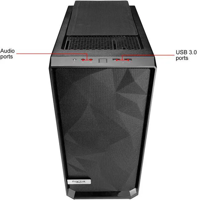 Alt view image 4 of 20 - Fractal Design Meshify C Black ATX High-Airflow Compact Light Tint Tempered Glass Mid Tower Computer Case