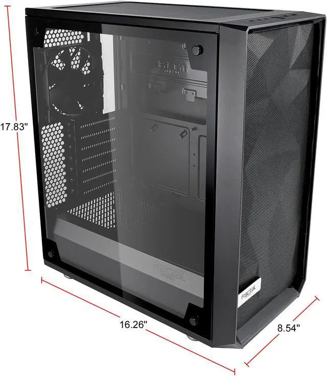 Alt view image 11 of 20 - Fractal Design Meshify C Black ATX High-Airflow Compact Light Tint Tempered Glass Mid Tower Computer Case