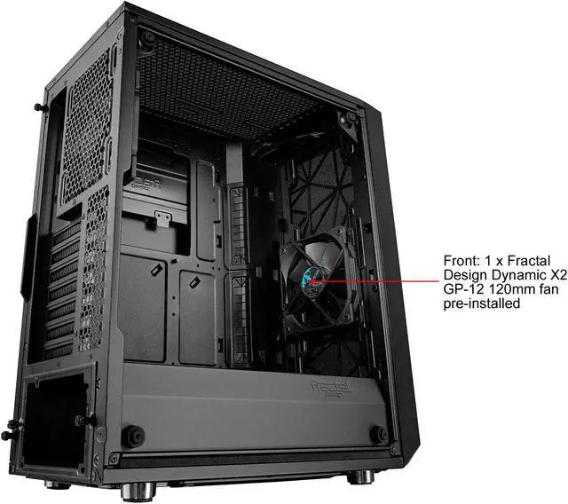 Alt view image 13 of 20 - Fractal Design Meshify C Black ATX High-Airflow Compact Light Tint Tempered Glass Mid Tower Computer Case