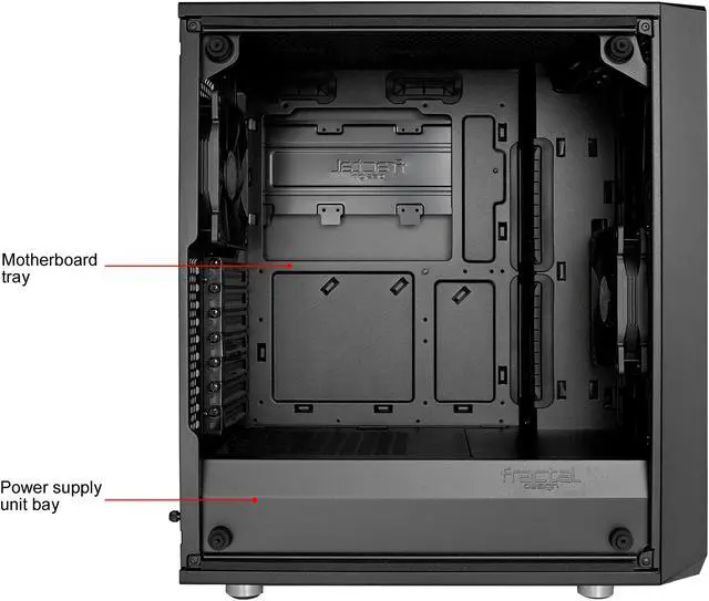 Alt view image 9 of 20 - Fractal Design Meshify C Black ATX High-Airflow Compact Light Tint Tempered Glass Mid Tower Computer Case