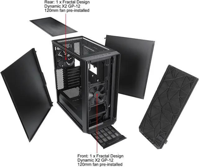 Alt view image 11 of 20 - Fractal Design Meshify C Black ATX High-Airflow Compact Mid Tower Computer Case