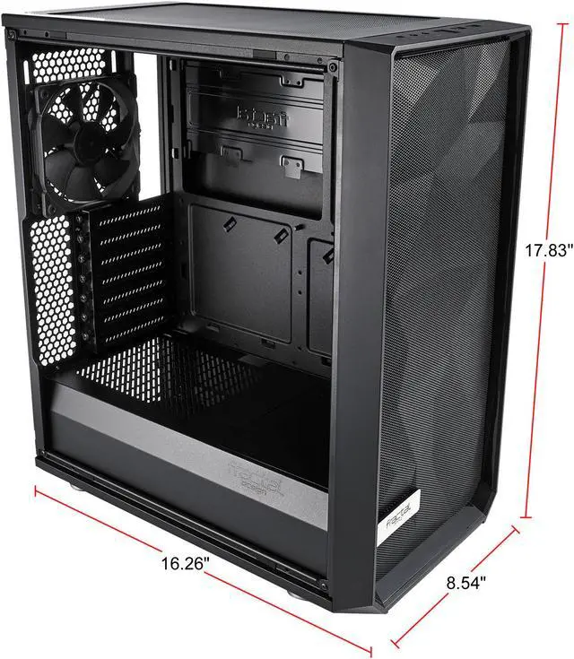 Alt view image 9 of 20 - Fractal Design Meshify C Black ATX High-Airflow Compact Mid Tower Computer Case