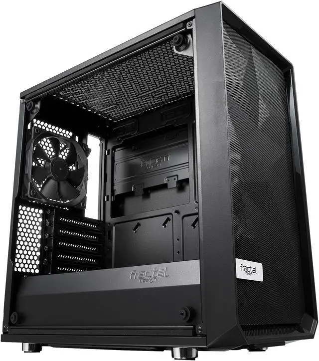 Alt view image 2 of 19 - Fractal Design Meshify C Mini Black Micro ATX High-Airflow Compact Tinted Tempered Glass Window Mid Tower Computer Case