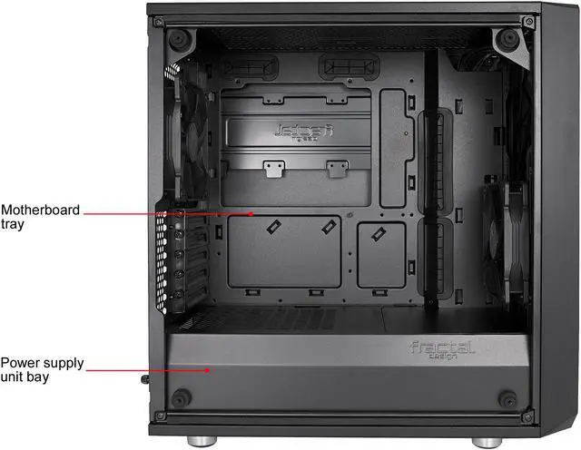 Alt view image 8 of 19 - Fractal Design Meshify C Mini Black Micro ATX High-Airflow Compact Tinted Tempered Glass Window Mid Tower Computer Case