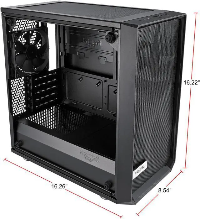 Alt view image 12 of 19 - Fractal Design Meshify C Mini Black Micro ATX High-Airflow Compact Tinted Tempered Glass Window Mid Tower Computer Case