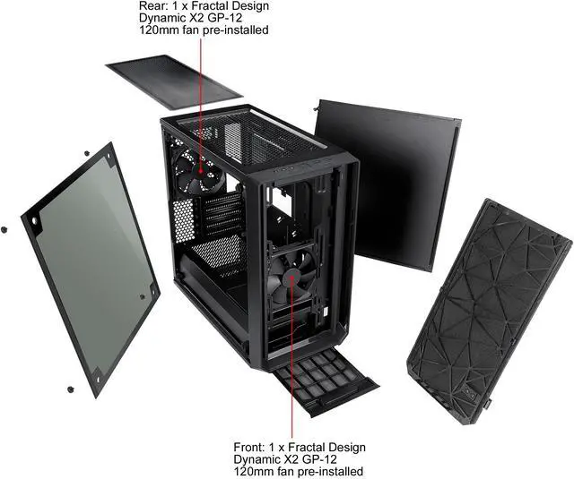 Alt view image 19 of 19 - Fractal Design Meshify C Mini Black Micro ATX High-Airflow Compact Tinted Tempered Glass Window Mid Tower Computer Case