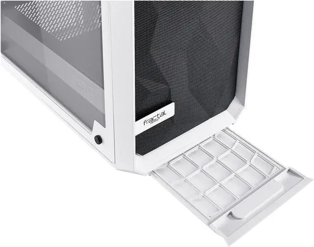 Alt view image 15 of 20 - Fractal Design Meshify C White - White Steel / Tempered Glass ATX Mid Tower High-Airflow Compact Clear Tempered Glass Computer Case