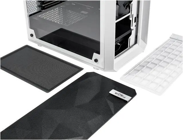 Alt view image 16 of 20 - Fractal Design Meshify C White - White Steel / Tempered Glass ATX Mid Tower High-Airflow Compact Clear Tempered Glass Computer Case