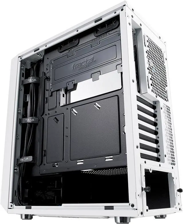 Alt view image 19 of 20 - Fractal Design Meshify C White - White Steel / Tempered Glass ATX Mid Tower High-Airflow Compact Clear Tempered Glass Computer Case