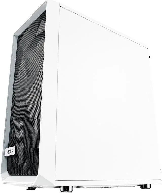 Alt view image 4 of 20 - Fractal Design Meshify C White - White Steel / Tempered Glass ATX Mid Tower High-Airflow Compact Clear Tempered Glass Computer Case