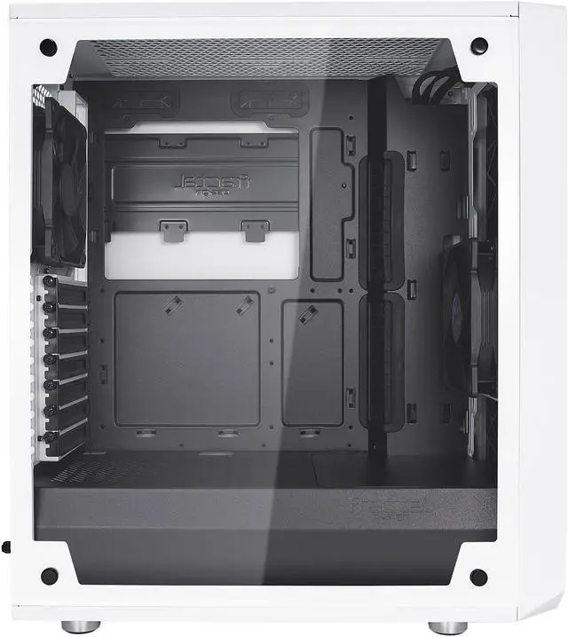 Alt view image 6 of 20 - Fractal Design Meshify C White - White Steel / Tempered Glass ATX Mid Tower High-Airflow Compact Clear Tempered Glass Computer Case