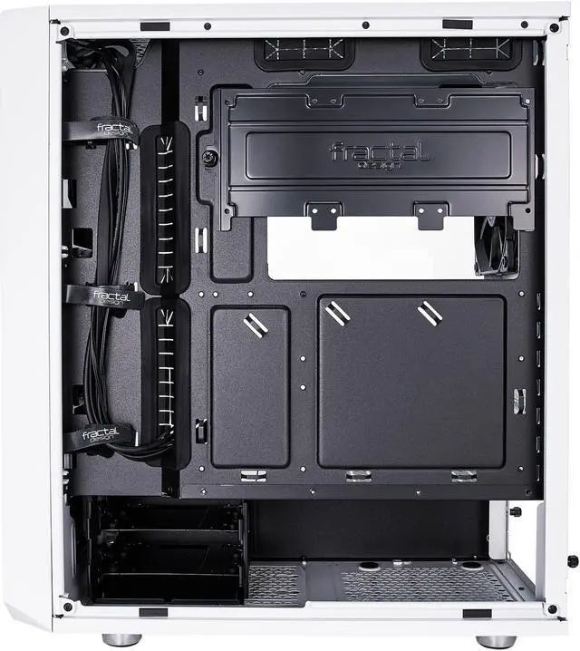Alt view image 8 of 20 - Fractal Design Meshify C White - White Steel / Tempered Glass ATX Mid Tower High-Airflow Compact Clear Tempered Glass Computer Case