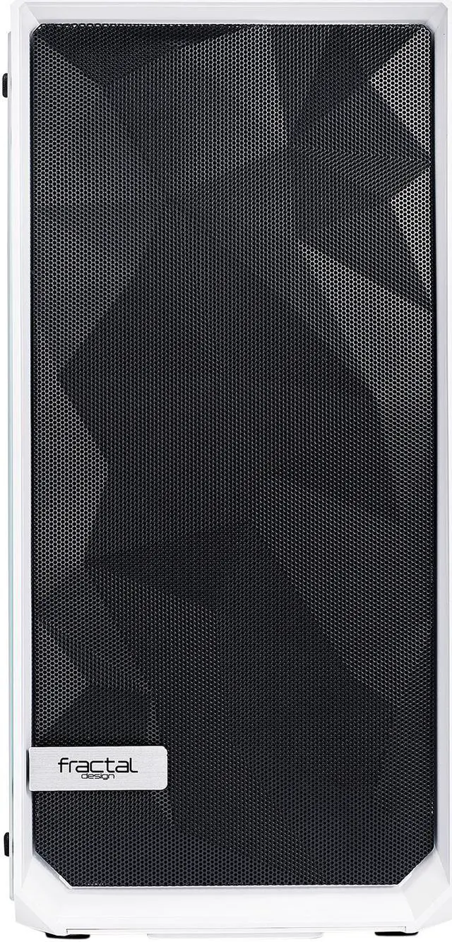 Alt view image 3 of 20 - Fractal Design Meshify C White - White Steel / Tempered Glass ATX Mid Tower High-Airflow Compact Clear Tempered Glass Computer Case