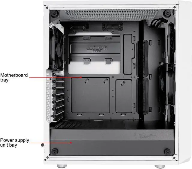 Alt view image 7 of 20 - Fractal Design Meshify C White - White Steel / Tempered Glass ATX Mid Tower High-Airflow Compact Clear Tempered Glass Computer Case
