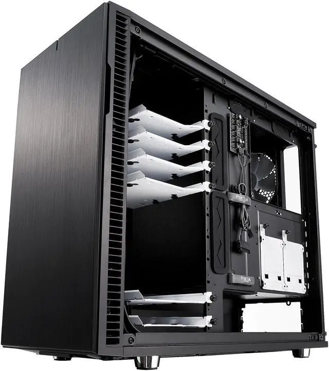 Alt view image 10 of 20 - Fractal Design Define R6 USB-C Black Brushed Aluminum/Steel ATX Silent Modular Mid Tower Computer Case