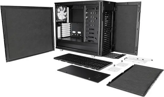 Alt view image 15 of 20 - Fractal Design Define R6 USB-C Black Brushed Aluminum/Steel ATX Silent Modular Mid Tower Computer Case
