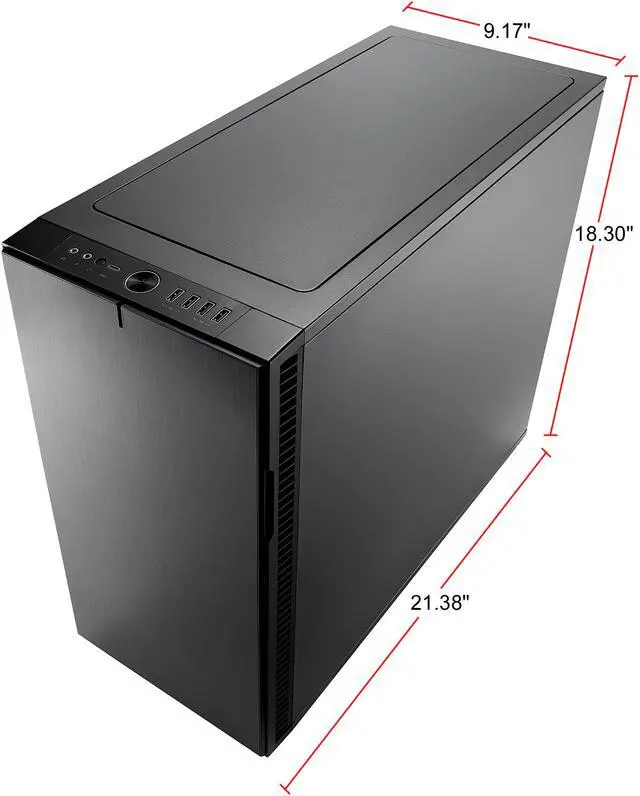 Alt view image 6 of 20 - Fractal Design Define R6 USB-C Black Brushed Aluminum/Steel ATX Silent Modular Mid Tower Computer Case