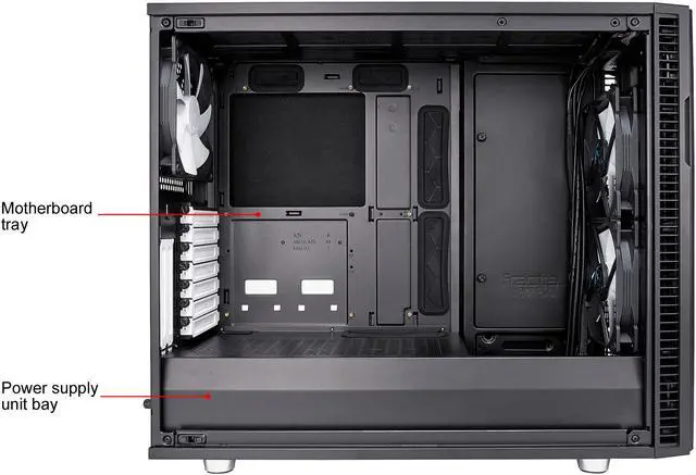 Alt view image 12 of 20 - Fractal Design Define R6 USB-C Black Brushed Aluminum/Steel ATX Silent Modular Mid Tower Computer Case