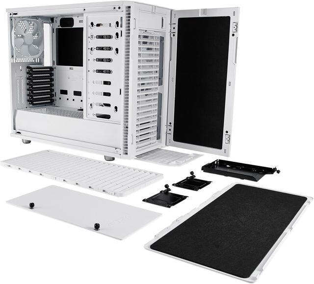 Alt view image 14 of 20 - Fractal Design Define R6 USB-C White Brushed Aluminum/Steel ATX Silent Modular Mid Tower Computer Case