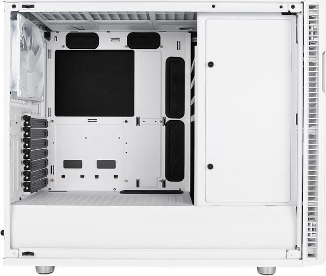 Alt view image 7 of 20 - Fractal Design Define R6 USB-C White Brushed Aluminum/Steel ATX Silent Modular Mid Tower Computer Case