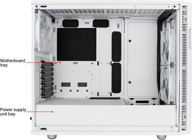 Alt view image 8 of 20 - Fractal Design Define R6 USB-C White Brushed Aluminum/Steel ATX Silent Modular Mid Tower Computer Case